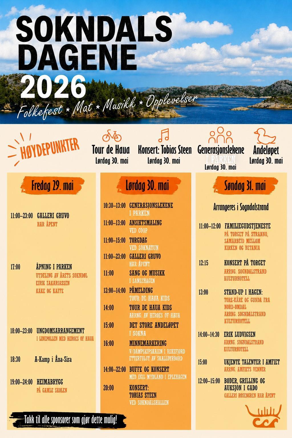 Program for Sokndalsdagene 2026. 