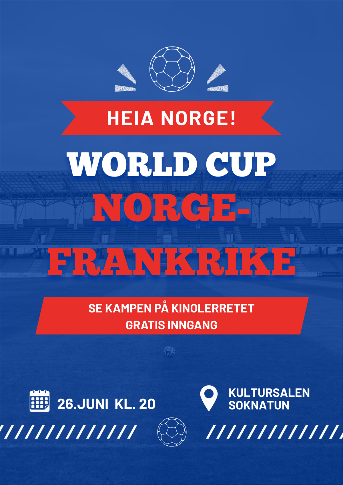 Plakat VM-kamp Norge-Frankrike