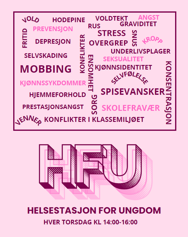 Helsestasjon for ungdom - hver torsdag kl. 14:00-16:00 - Klikk for stort bilde