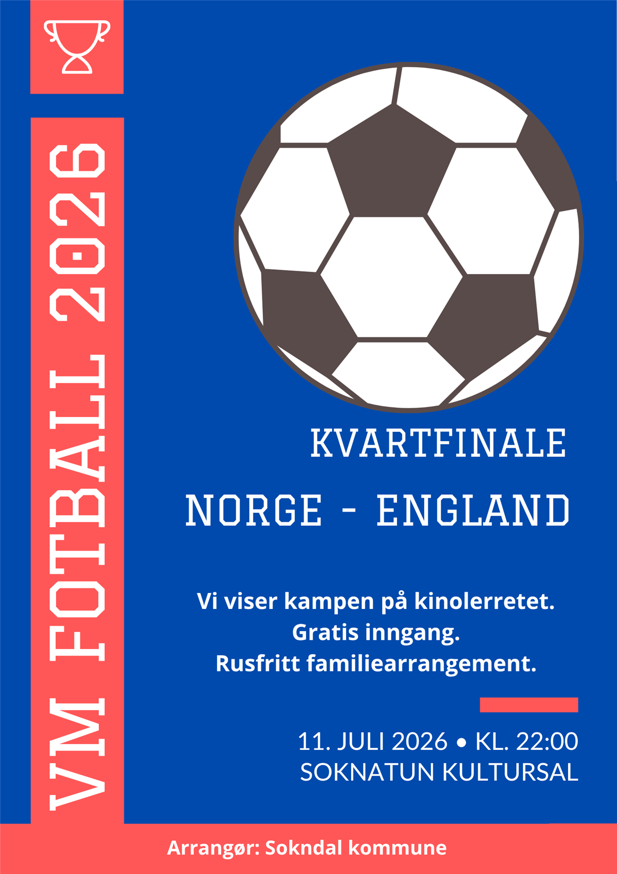 Plakat for arrangement visning av vm-kamp